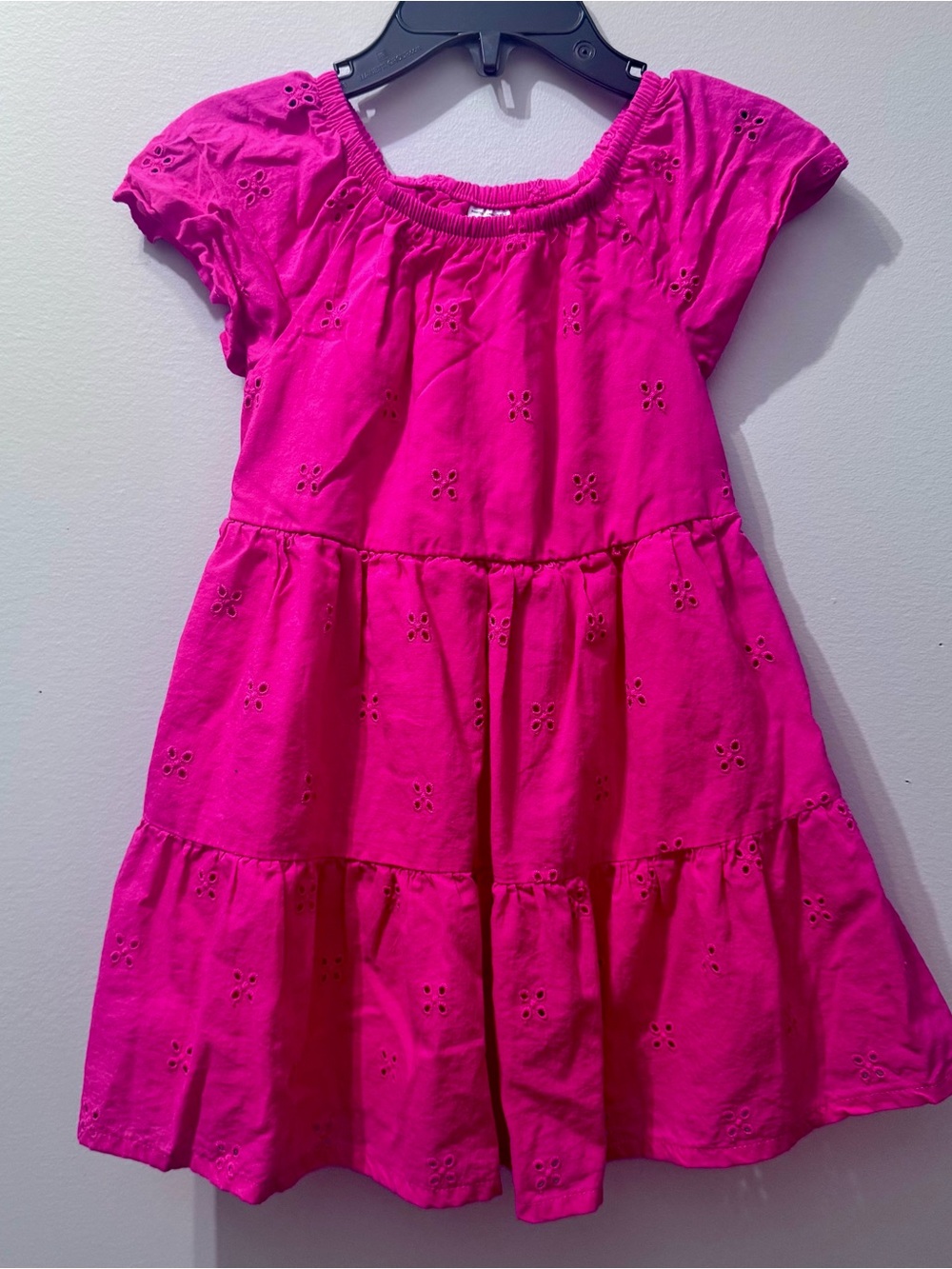 Carter's Girls' Bright Pink Eyelet Dress, Size 3T